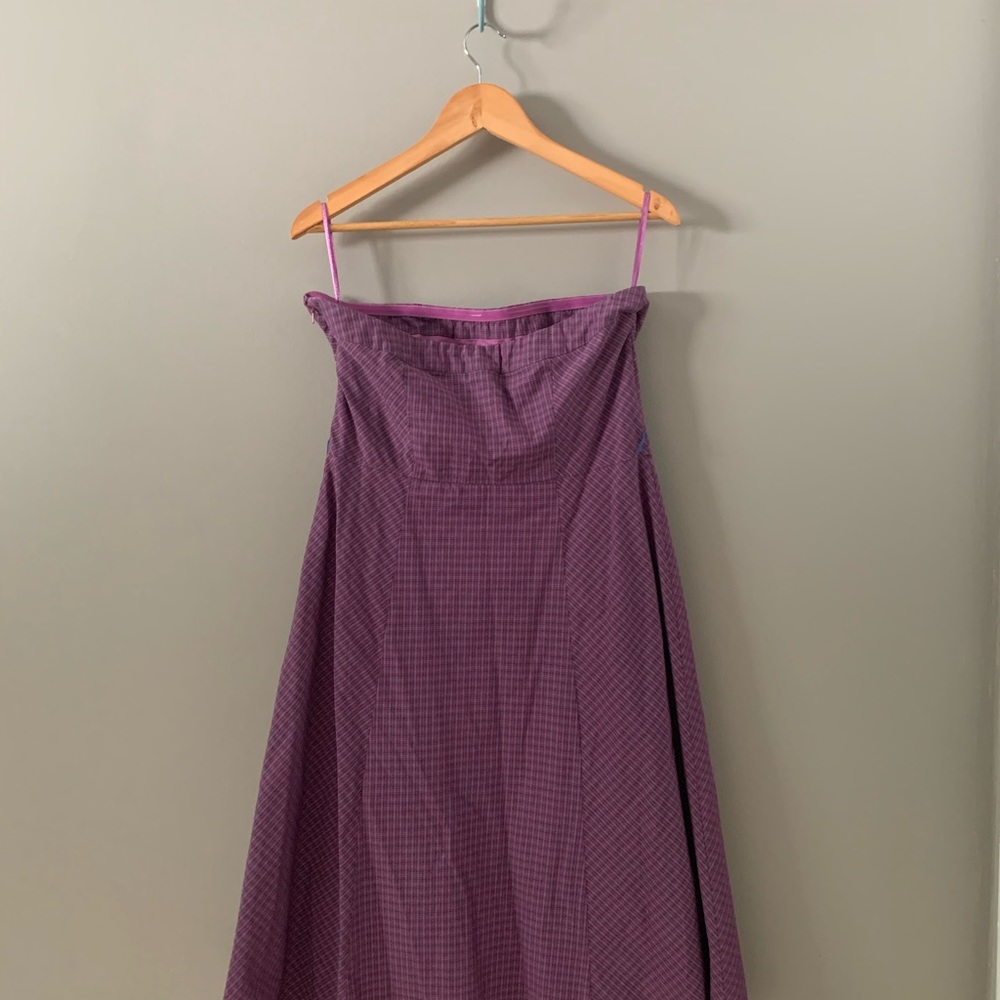 American Eagle Summer Strapless Plaid Dress - Picture 3 of 8